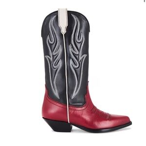 Revolve SONORA Woman’s Santa Fe 35 Leather Cowboy Boots Made in Italy NWOB 39